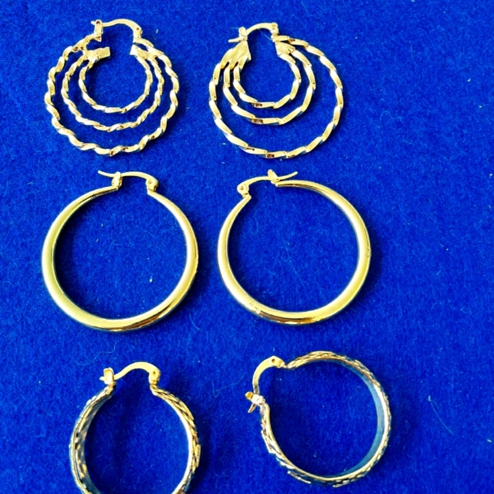New 3 Pairs of hoops